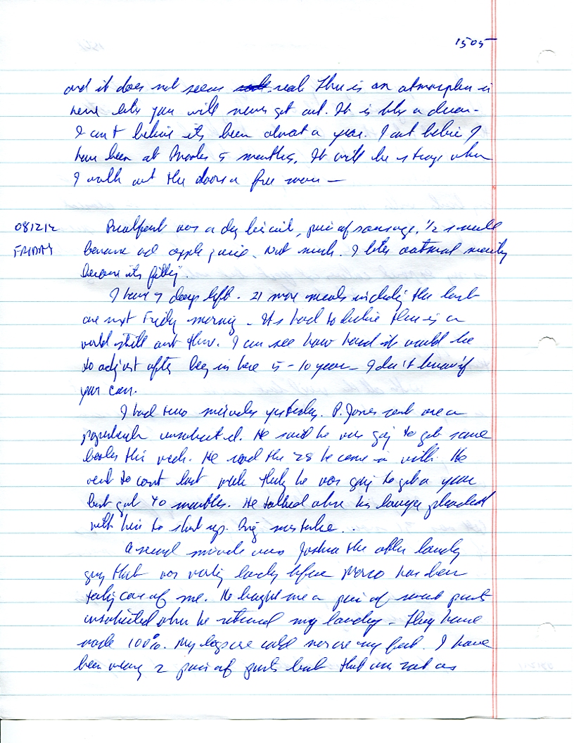 Dr John WorldPeace 2008 Prison Journal